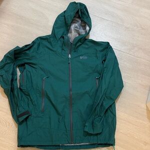 REI Co-op Forest Green Rain Jacket SZ L